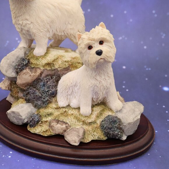 Sherratt & Simpson Westie Dog Figurine West Highland Terriers on Rocks w/ base - Picture 4 of 12